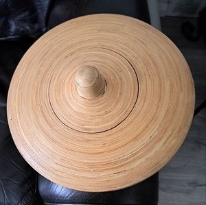 Wooden round decorative bowl.